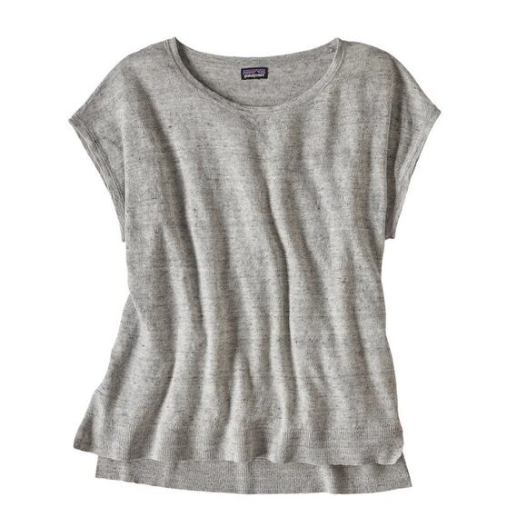 Patagonia Women's Lightweight Linen Tee Top in Heather Gray, XS - Picture 1 of 10